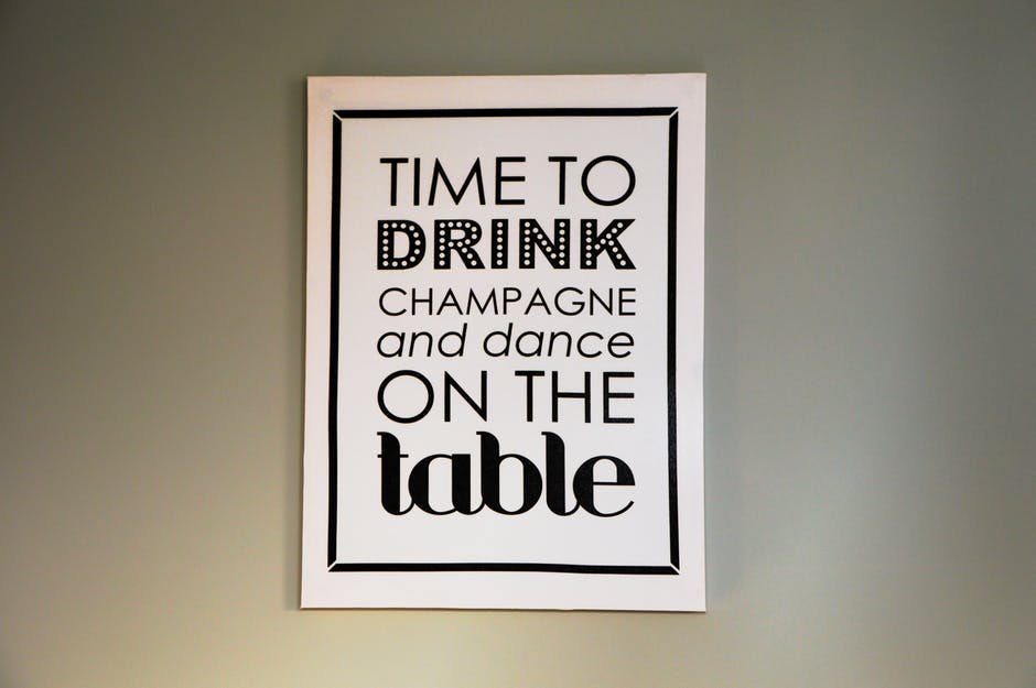 sign to drink champagne
